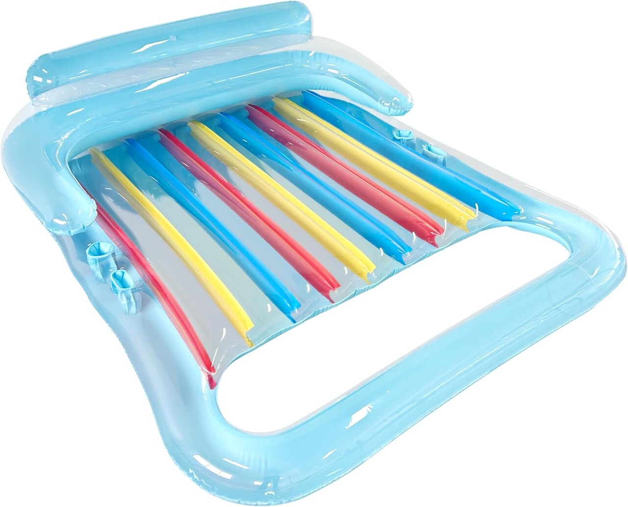 4E's Novelty 2 Person Pool Lounger with Cup Holder - Inflatable Floats for Adults for Summer Party Favors